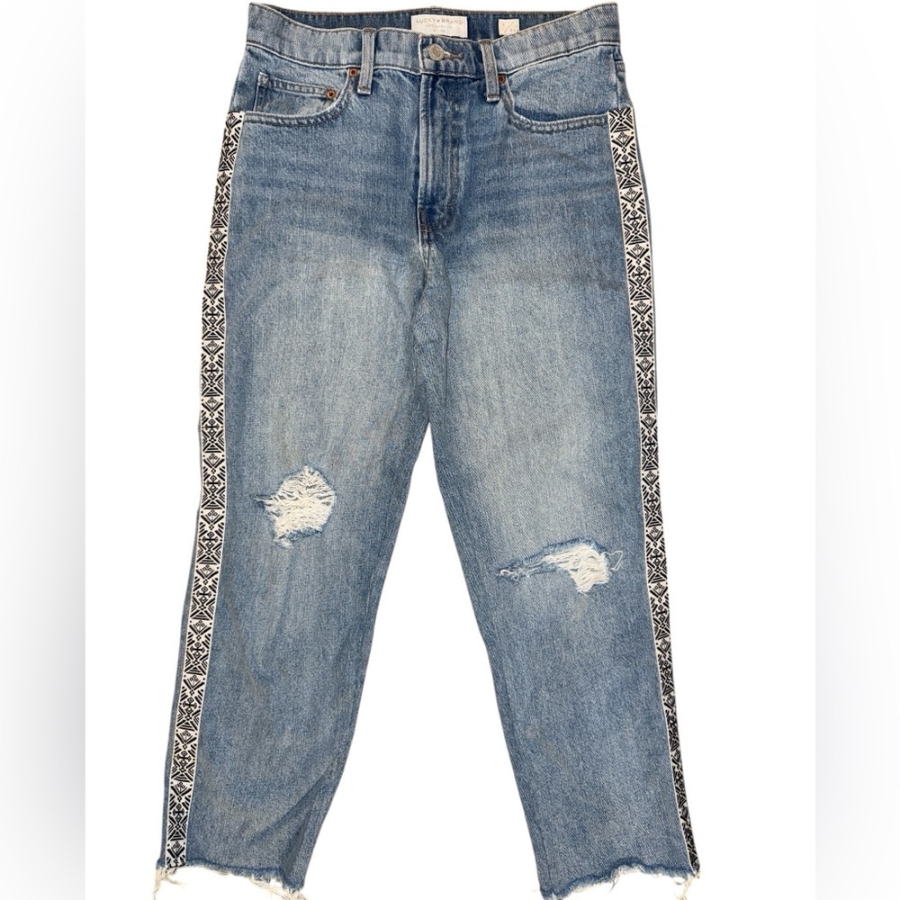 Lucky Brand Relaxed Taper Distressed Jeans